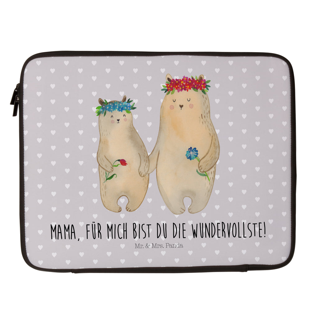 20 x 28 Notebook Tasche  Bären mit Blumenkranz Notebook Tasche, Laptop, Computertasche, Tasche, Familie, Vatertag, Muttertag, Bruder, Schwester, Mama, Papa, Oma, Opa, Bär, Bären, Mutter, Mutti, Mami, Lieblingsmensch, Lieblingsmama, beste Mutter, weltbeste Mama, Geschenk Mama. Muttertag, Tochter, Kind, Kinder, Töchter, Family, Vorbild