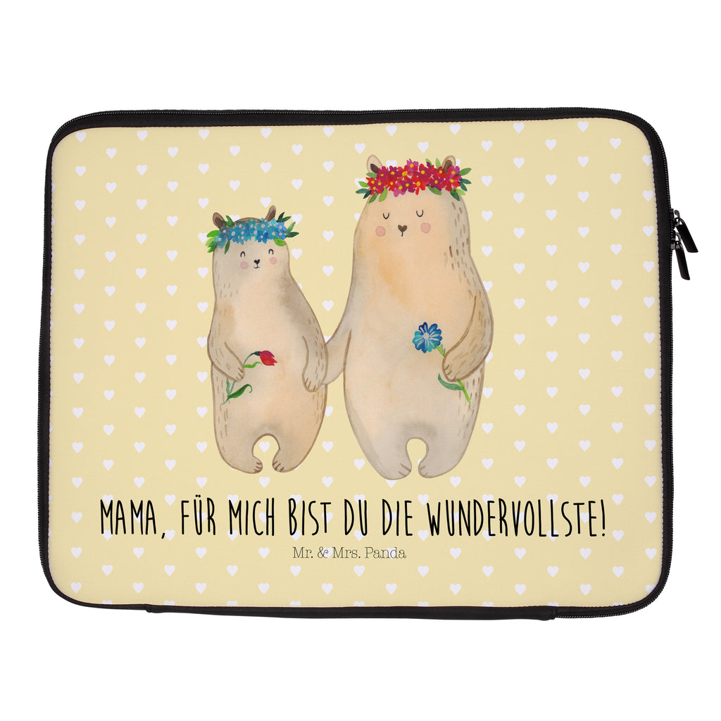 20 x 28 Notebook Tasche  Bären mit Blumenkranz Notebook Tasche, Laptop, Computertasche, Tasche, Familie, Vatertag, Muttertag, Bruder, Schwester, Mama, Papa, Oma, Opa, Bär, Bären, Mutter, Mutti, Mami, Lieblingsmensch, Lieblingsmama, beste Mutter, weltbeste Mama, Geschenk Mama. Muttertag, Tochter, Kind, Kinder, Töchter, Family, Vorbild