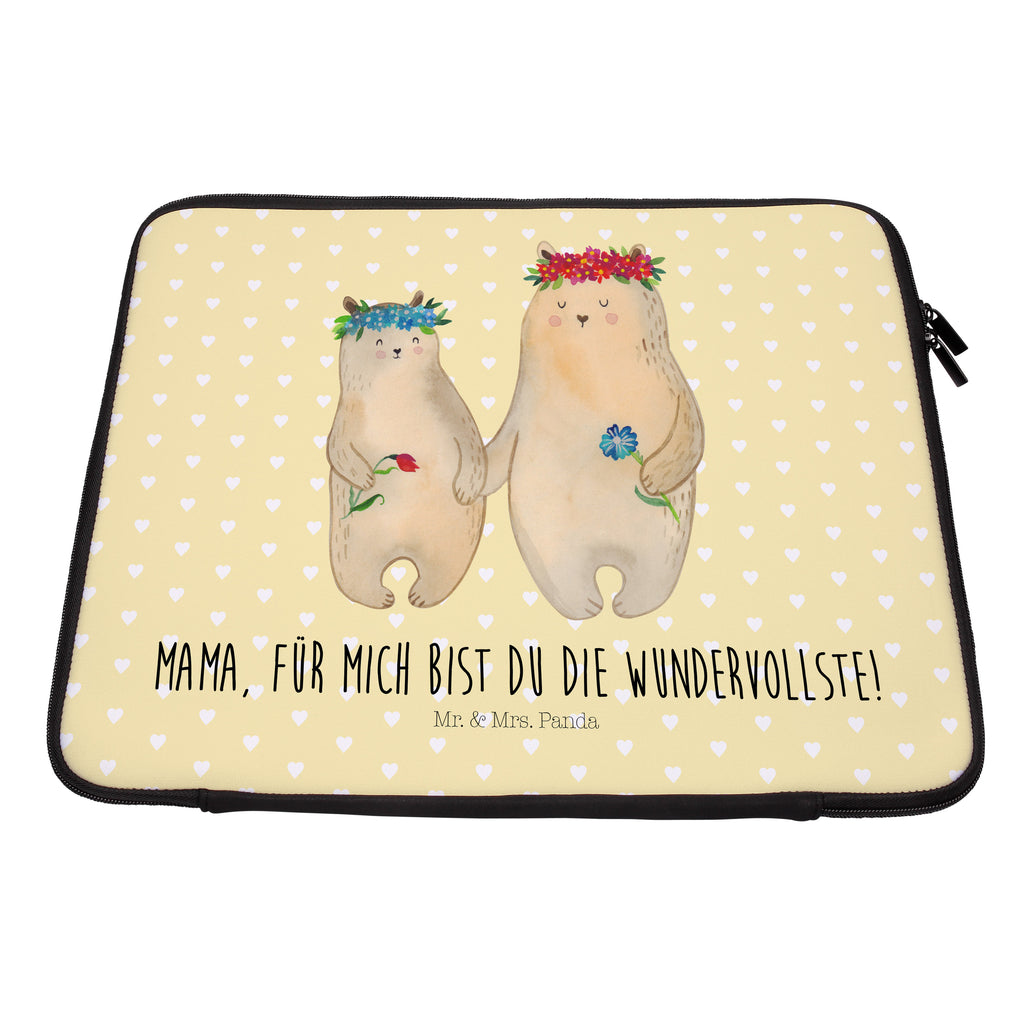 20 x 28 Notebook Tasche  Bären mit Blumenkranz Notebook Tasche, Laptop, Computertasche, Tasche, Familie, Vatertag, Muttertag, Bruder, Schwester, Mama, Papa, Oma, Opa, Bär, Bären, Mutter, Mutti, Mami, Lieblingsmensch, Lieblingsmama, beste Mutter, weltbeste Mama, Geschenk Mama. Muttertag, Tochter, Kind, Kinder, Töchter, Family, Vorbild