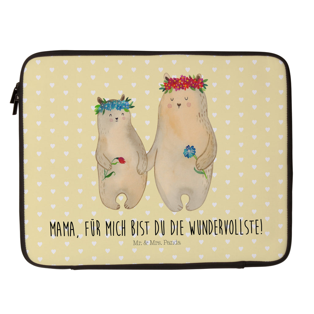 20 x 28 Notebook Tasche  Bären mit Blumenkranz Notebook Tasche, Laptop, Computertasche, Tasche, Familie, Vatertag, Muttertag, Bruder, Schwester, Mama, Papa, Oma, Opa, Bär, Bären, Mutter, Mutti, Mami, Lieblingsmensch, Lieblingsmama, beste Mutter, weltbeste Mama, Geschenk Mama. Muttertag, Tochter, Kind, Kinder, Töchter, Family, Vorbild
