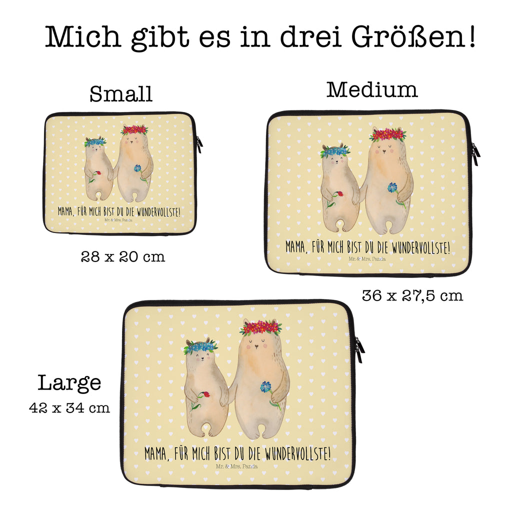20 x 28 Notebook Tasche  Bären mit Blumenkranz Notebook Tasche, Laptop, Computertasche, Tasche, Familie, Vatertag, Muttertag, Bruder, Schwester, Mama, Papa, Oma, Opa, Bär, Bären, Mutter, Mutti, Mami, Lieblingsmensch, Lieblingsmama, beste Mutter, weltbeste Mama, Geschenk Mama. Muttertag, Tochter, Kind, Kinder, Töchter, Family, Vorbild