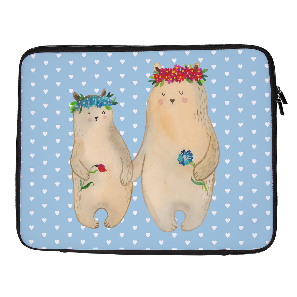 20 x 28 Notebook Tasche  Bären mit Blumenkranz Notebook Tasche, Laptop, Computertasche, Tasche, Familie, Vatertag, Muttertag, Bruder, Schwester, Mama, Papa, Oma, Opa, Bär, Bären, Mutter, Mutti, Mami, Lieblingsmensch, Lieblingsmama, beste Mutter, weltbeste Mama, Geschenk Mama. Muttertag, Tochter, Kind, Kinder, Töchter, Family, Vorbild