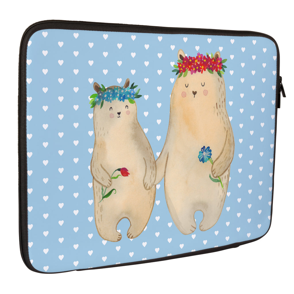 20 x 28 Notebook Tasche  Bären mit Blumenkranz Notebook Tasche, Laptop, Computertasche, Tasche, Familie, Vatertag, Muttertag, Bruder, Schwester, Mama, Papa, Oma, Opa, Bär, Bären, Mutter, Mutti, Mami, Lieblingsmensch, Lieblingsmama, beste Mutter, weltbeste Mama, Geschenk Mama. Muttertag, Tochter, Kind, Kinder, Töchter, Family, Vorbild