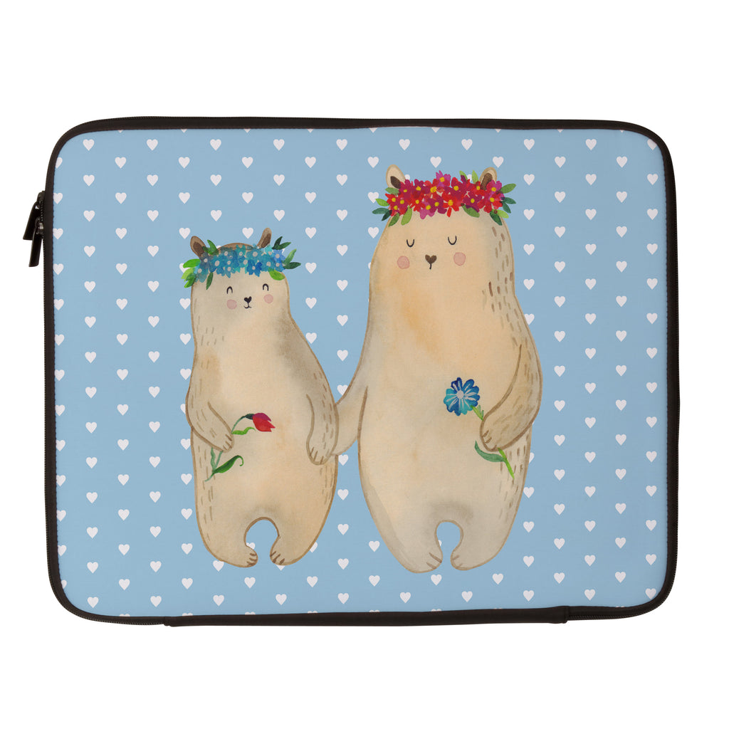 20 x 28 Notebook Tasche  Bären mit Blumenkranz Notebook Tasche, Laptop, Computertasche, Tasche, Familie, Vatertag, Muttertag, Bruder, Schwester, Mama, Papa, Oma, Opa, Bär, Bären, Mutter, Mutti, Mami, Lieblingsmensch, Lieblingsmama, beste Mutter, weltbeste Mama, Geschenk Mama. Muttertag, Tochter, Kind, Kinder, Töchter, Family, Vorbild