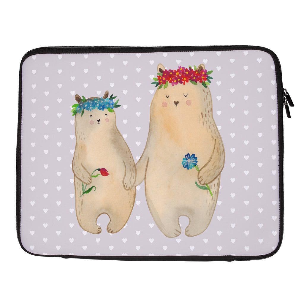 20 x 28 Notebook Tasche  Bären mit Blumenkranz Notebook Tasche, Laptop, Computertasche, Tasche, Familie, Vatertag, Muttertag, Bruder, Schwester, Mama, Papa, Oma, Opa, Bär, Bären, Mutter, Mutti, Mami, Lieblingsmensch, Lieblingsmama, beste Mutter, weltbeste Mama, Geschenk Mama. Muttertag, Tochter, Kind, Kinder, Töchter, Family, Vorbild