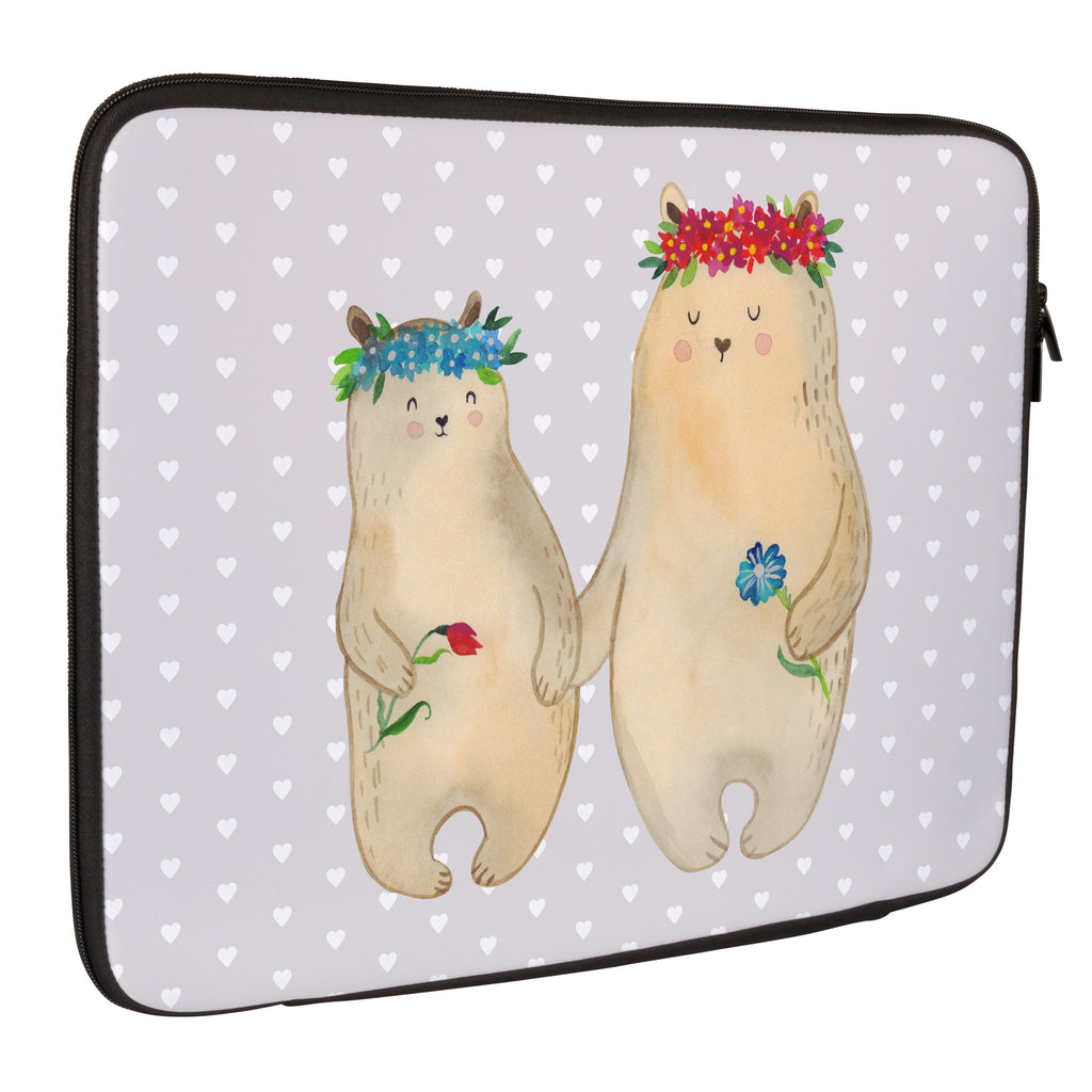 20 x 28 Notebook Tasche  Bären mit Blumenkranz Notebook Tasche, Laptop, Computertasche, Tasche, Familie, Vatertag, Muttertag, Bruder, Schwester, Mama, Papa, Oma, Opa, Bär, Bären, Mutter, Mutti, Mami, Lieblingsmensch, Lieblingsmama, beste Mutter, weltbeste Mama, Geschenk Mama. Muttertag, Tochter, Kind, Kinder, Töchter, Family, Vorbild