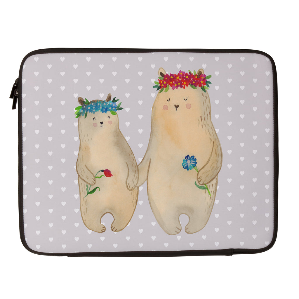 20 x 28 Notebook Tasche  Bären mit Blumenkranz Notebook Tasche, Laptop, Computertasche, Tasche, Familie, Vatertag, Muttertag, Bruder, Schwester, Mama, Papa, Oma, Opa, Bär, Bären, Mutter, Mutti, Mami, Lieblingsmensch, Lieblingsmama, beste Mutter, weltbeste Mama, Geschenk Mama. Muttertag, Tochter, Kind, Kinder, Töchter, Family, Vorbild