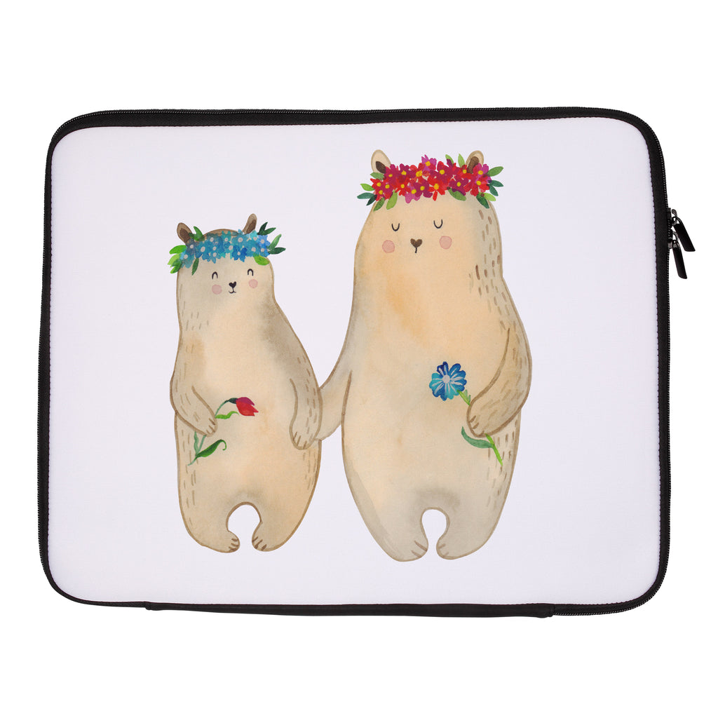 20 x 28 Notebook Tasche  Bären mit Blumenkranz Notebook Tasche, Laptop, Computertasche, Tasche, Familie, Vatertag, Muttertag, Bruder, Schwester, Mama, Papa, Oma, Opa, Bär, Bären, Mutter, Mutti, Mami, Lieblingsmensch, Lieblingsmama, beste Mutter, weltbeste Mama, Geschenk Mama. Muttertag, Tochter, Kind, Kinder, Töchter, Family, Vorbild