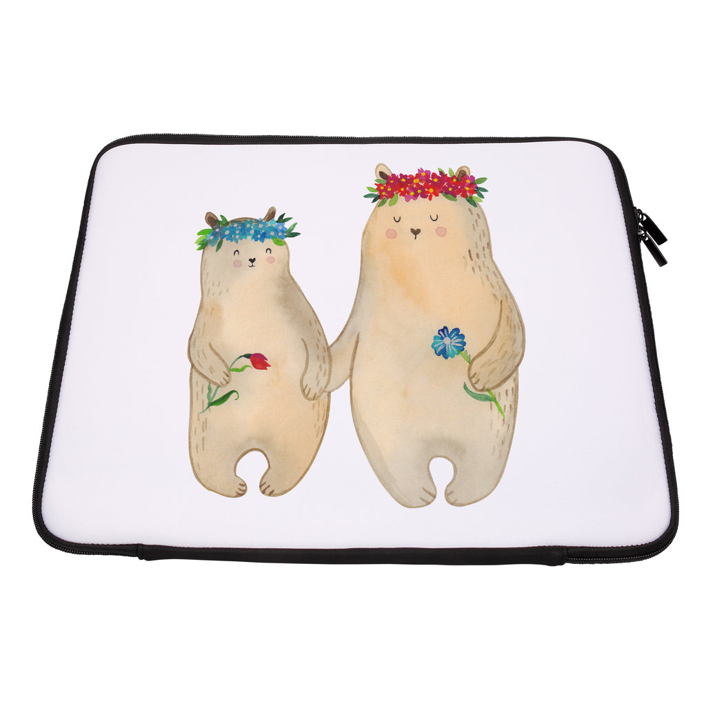 20 x 28 Notebook Tasche  Bären mit Blumenkranz Notebook Tasche, Laptop, Computertasche, Tasche, Familie, Vatertag, Muttertag, Bruder, Schwester, Mama, Papa, Oma, Opa, Bär, Bären, Mutter, Mutti, Mami, Lieblingsmensch, Lieblingsmama, beste Mutter, weltbeste Mama, Geschenk Mama. Muttertag, Tochter, Kind, Kinder, Töchter, Family, Vorbild