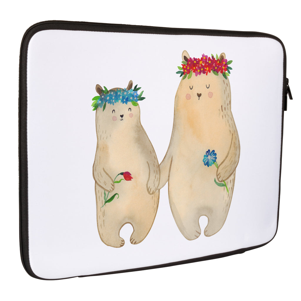 20 x 28 Notebook Tasche  Bären mit Blumenkranz Notebook Tasche, Laptop, Computertasche, Tasche, Familie, Vatertag, Muttertag, Bruder, Schwester, Mama, Papa, Oma, Opa, Bär, Bären, Mutter, Mutti, Mami, Lieblingsmensch, Lieblingsmama, beste Mutter, weltbeste Mama, Geschenk Mama. Muttertag, Tochter, Kind, Kinder, Töchter, Family, Vorbild