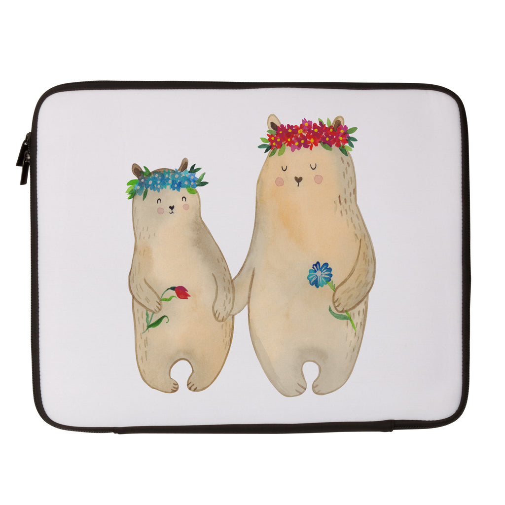 20 x 28 Notebook Tasche  Bären mit Blumenkranz Notebook Tasche, Laptop, Computertasche, Tasche, Familie, Vatertag, Muttertag, Bruder, Schwester, Mama, Papa, Oma, Opa, Bär, Bären, Mutter, Mutti, Mami, Lieblingsmensch, Lieblingsmama, beste Mutter, weltbeste Mama, Geschenk Mama. Muttertag, Tochter, Kind, Kinder, Töchter, Family, Vorbild