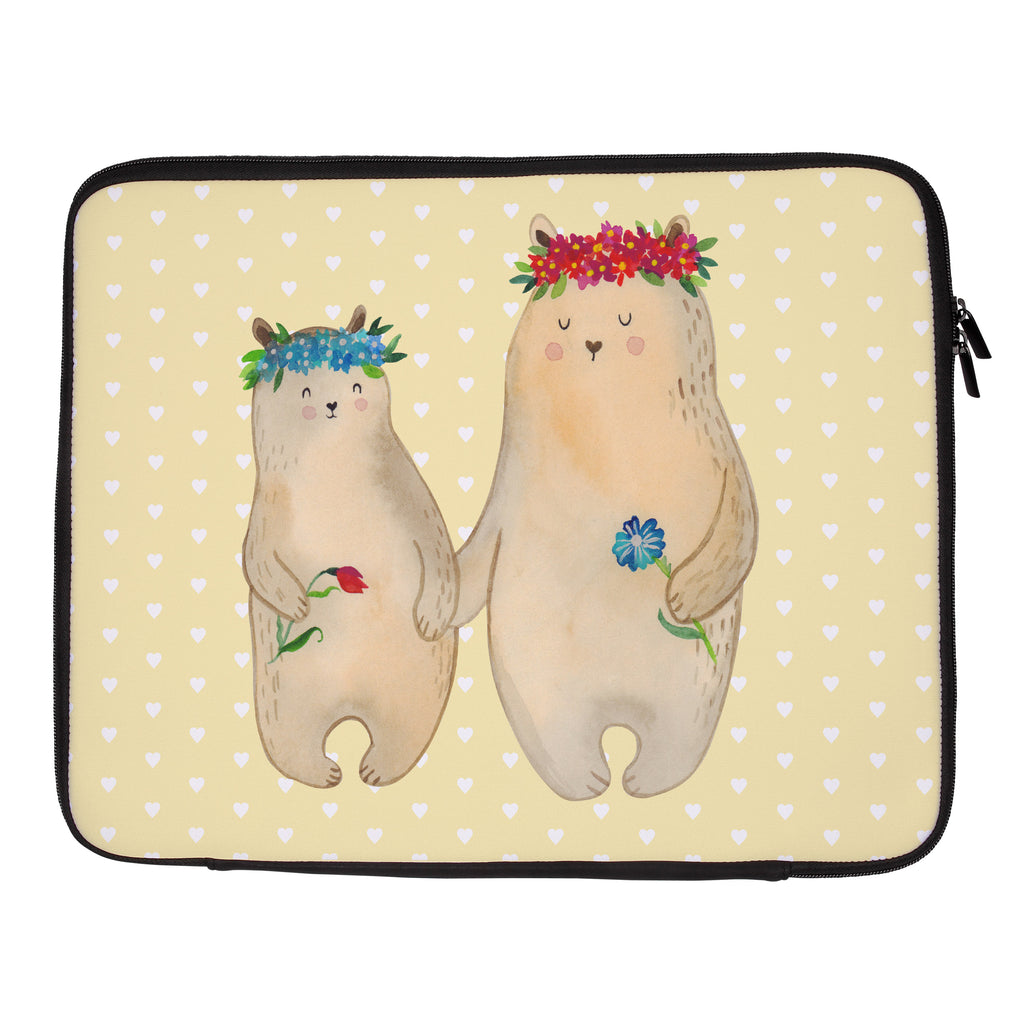 20 x 28 Notebook Tasche  Bären mit Blumenkranz Notebook Tasche, Laptop, Computertasche, Tasche, Familie, Vatertag, Muttertag, Bruder, Schwester, Mama, Papa, Oma, Opa, Bär, Bären, Mutter, Mutti, Mami, Lieblingsmensch, Lieblingsmama, beste Mutter, weltbeste Mama, Geschenk Mama. Muttertag, Tochter, Kind, Kinder, Töchter, Family, Vorbild