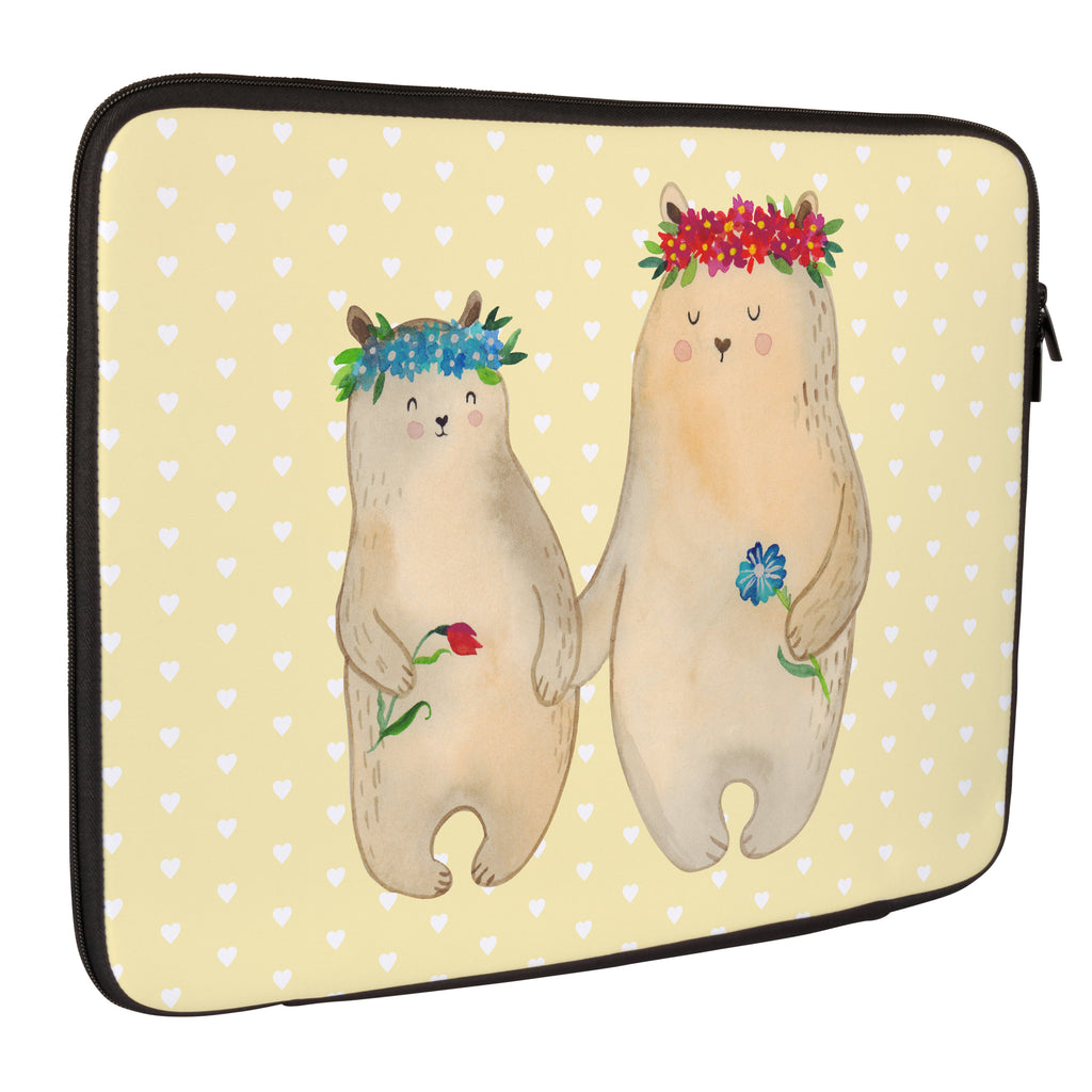 20 x 28 Notebook Tasche  Bären mit Blumenkranz Notebook Tasche, Laptop, Computertasche, Tasche, Familie, Vatertag, Muttertag, Bruder, Schwester, Mama, Papa, Oma, Opa, Bär, Bären, Mutter, Mutti, Mami, Lieblingsmensch, Lieblingsmama, beste Mutter, weltbeste Mama, Geschenk Mama. Muttertag, Tochter, Kind, Kinder, Töchter, Family, Vorbild