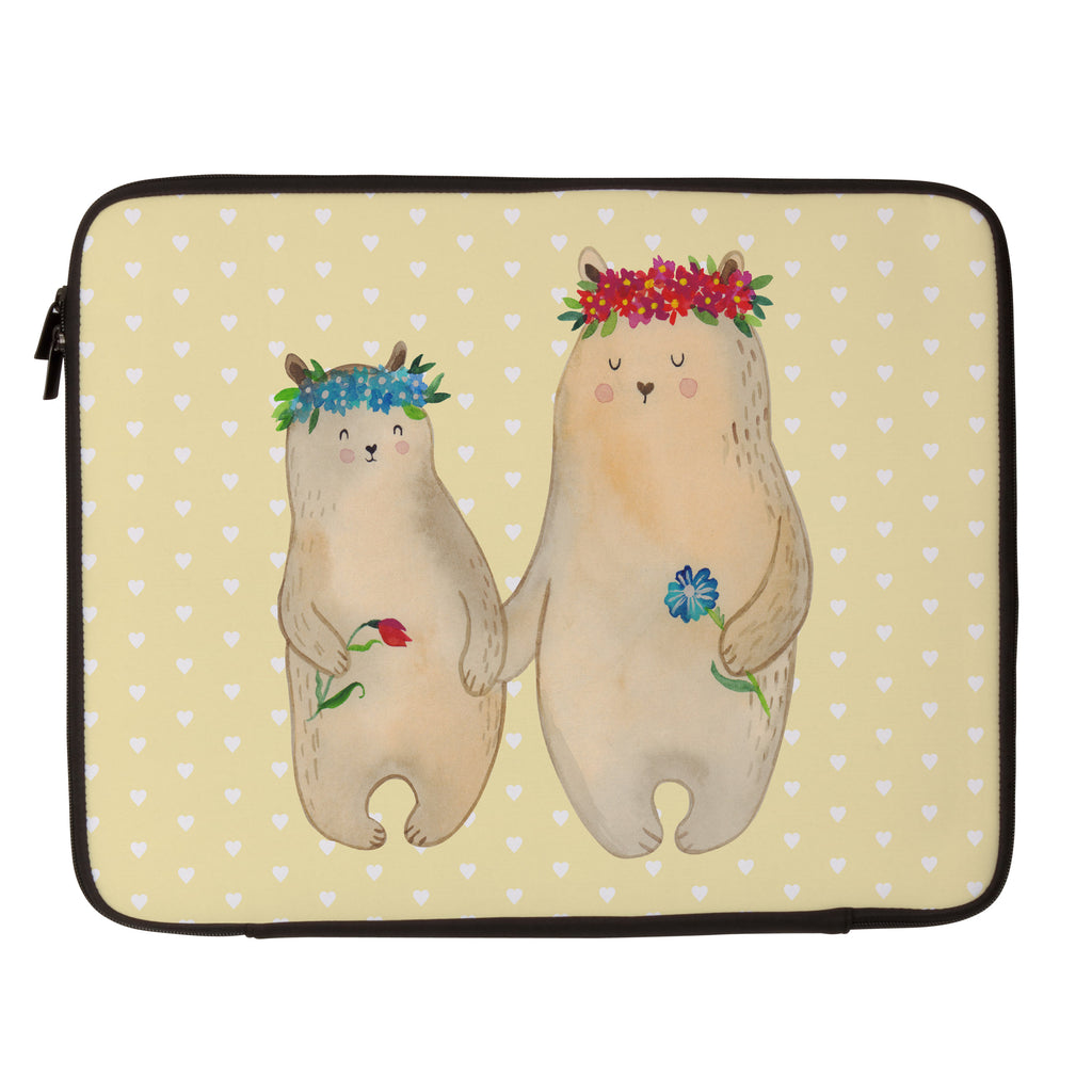 20 x 28 Notebook Tasche  Bären mit Blumenkranz Notebook Tasche, Laptop, Computertasche, Tasche, Familie, Vatertag, Muttertag, Bruder, Schwester, Mama, Papa, Oma, Opa, Bär, Bären, Mutter, Mutti, Mami, Lieblingsmensch, Lieblingsmama, beste Mutter, weltbeste Mama, Geschenk Mama. Muttertag, Tochter, Kind, Kinder, Töchter, Family, Vorbild
