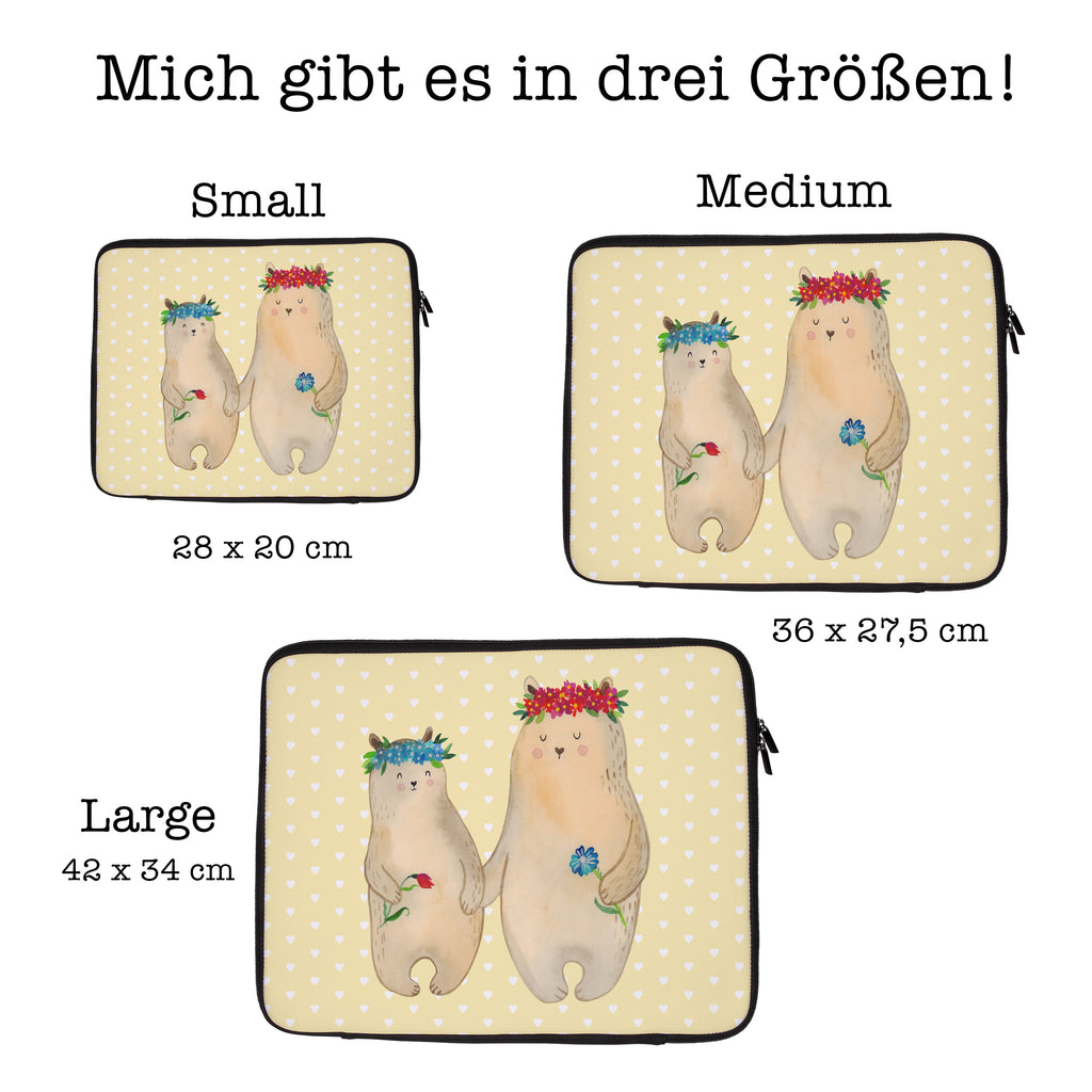 20 x 28 Notebook Tasche  Bären mit Blumenkranz Notebook Tasche, Laptop, Computertasche, Tasche, Familie, Vatertag, Muttertag, Bruder, Schwester, Mama, Papa, Oma, Opa, Bär, Bären, Mutter, Mutti, Mami, Lieblingsmensch, Lieblingsmama, beste Mutter, weltbeste Mama, Geschenk Mama. Muttertag, Tochter, Kind, Kinder, Töchter, Family, Vorbild