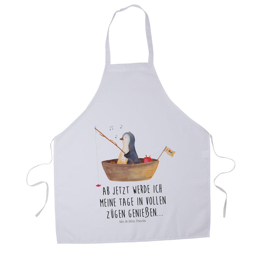 Kochschürze Pinguin Angelboot Schürze, Backschürze, Küchenschürze, Grillschürze, Latzschürze, Pinguin, Pinguine, Angeln, Boot, Angelboot, Lebenslust, Leben, genießen, Motivation, Neustart, Neuanfang, Trennung, Scheidung, Geschenkidee Liebeskummer
