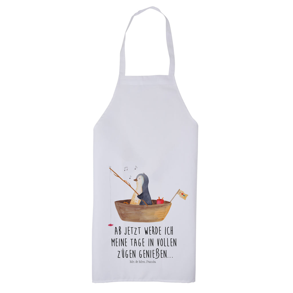 Kochschürze Pinguin Angelboot Schürze, Backschürze, Küchenschürze, Grillschürze, Latzschürze, Pinguin, Pinguine, Angeln, Boot, Angelboot, Lebenslust, Leben, genießen, Motivation, Neustart, Neuanfang, Trennung, Scheidung, Geschenkidee Liebeskummer