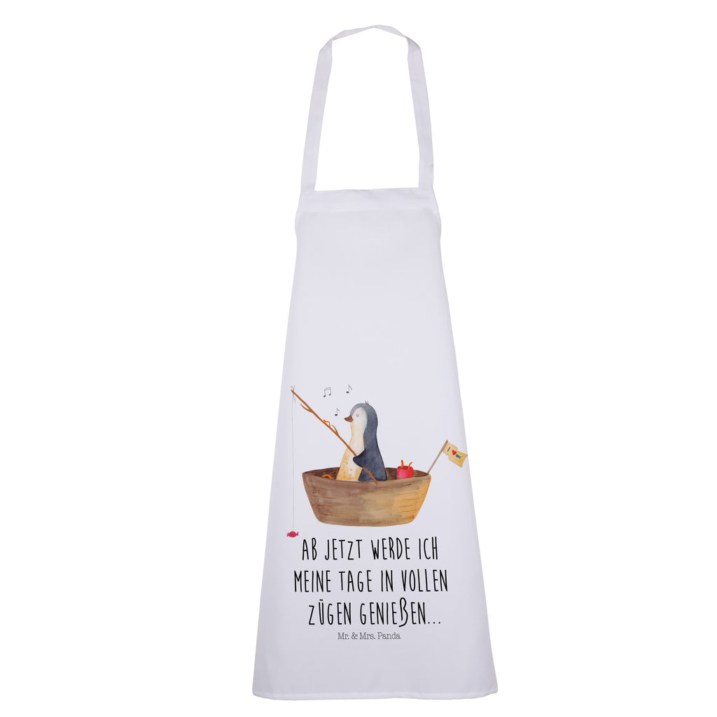 Kochschürze Pinguin Angelboot Schürze, Backschürze, Küchenschürze, Grillschürze, Latzschürze, Pinguin, Pinguine, Angeln, Boot, Angelboot, Lebenslust, Leben, genießen, Motivation, Neustart, Neuanfang, Trennung, Scheidung, Geschenkidee Liebeskummer