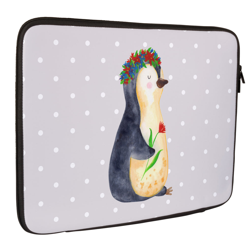 27 x 36 Notebook Tasche  Pinguin Blumenkranz Notebook Tasche, Laptop, Computertasche, Tasche, Damen, Schutzhülle, Pinguin, Pinguine, Blumenkranz, Universum, Leben, Wünsche, Ziele, Lebensziele, Motivation, Lebenslust, Liebeskummer, Geschenkidee