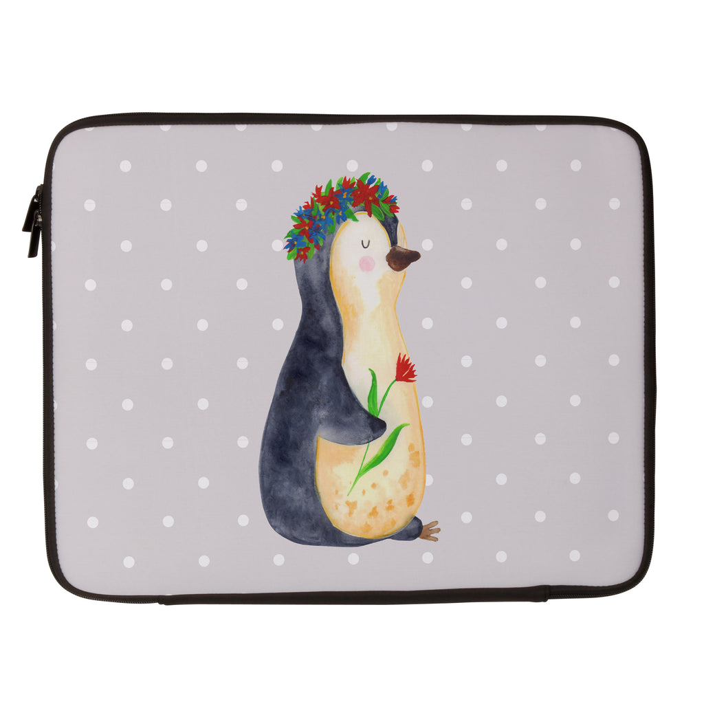 27 x 36 Notebook Tasche  Pinguin Blumenkranz Notebook Tasche, Laptop, Computertasche, Tasche, Damen, Schutzhülle, Pinguin, Pinguine, Blumenkranz, Universum, Leben, Wünsche, Ziele, Lebensziele, Motivation, Lebenslust, Liebeskummer, Geschenkidee