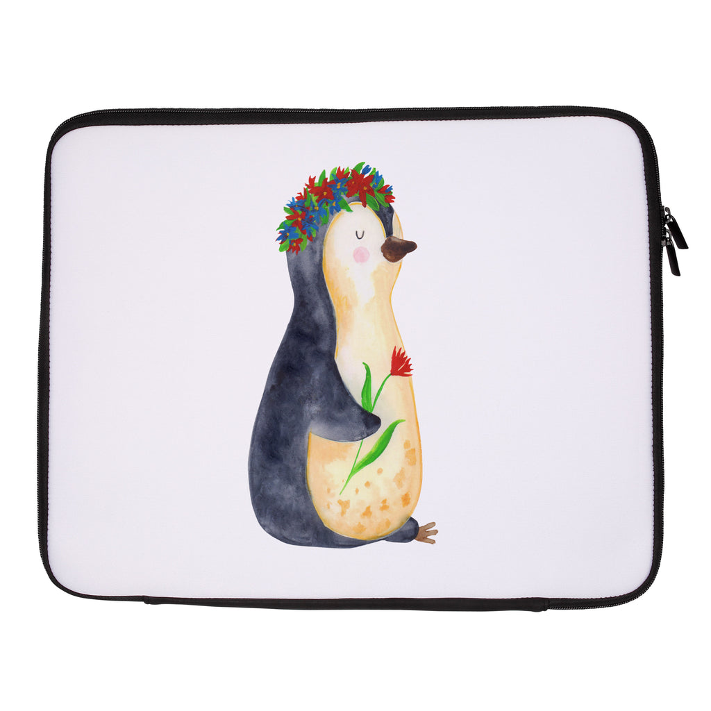 20 x 28 Notebook Tasche  Pinguin Blumenkranz Notebook Tasche, Laptop, Computertasche, Tasche, Pinguin, Pinguine, Blumenkranz, Universum, Leben, Wünsche, Ziele, Lebensziele, Motivation, Lebenslust, Liebeskummer, Geschenkidee