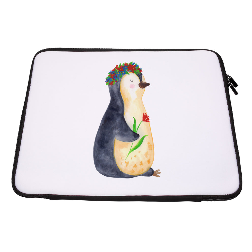 20 x 28 Notebook Tasche  Pinguin Blumenkranz Notebook Tasche, Laptop, Computertasche, Tasche, Pinguin, Pinguine, Blumenkranz, Universum, Leben, Wünsche, Ziele, Lebensziele, Motivation, Lebenslust, Liebeskummer, Geschenkidee