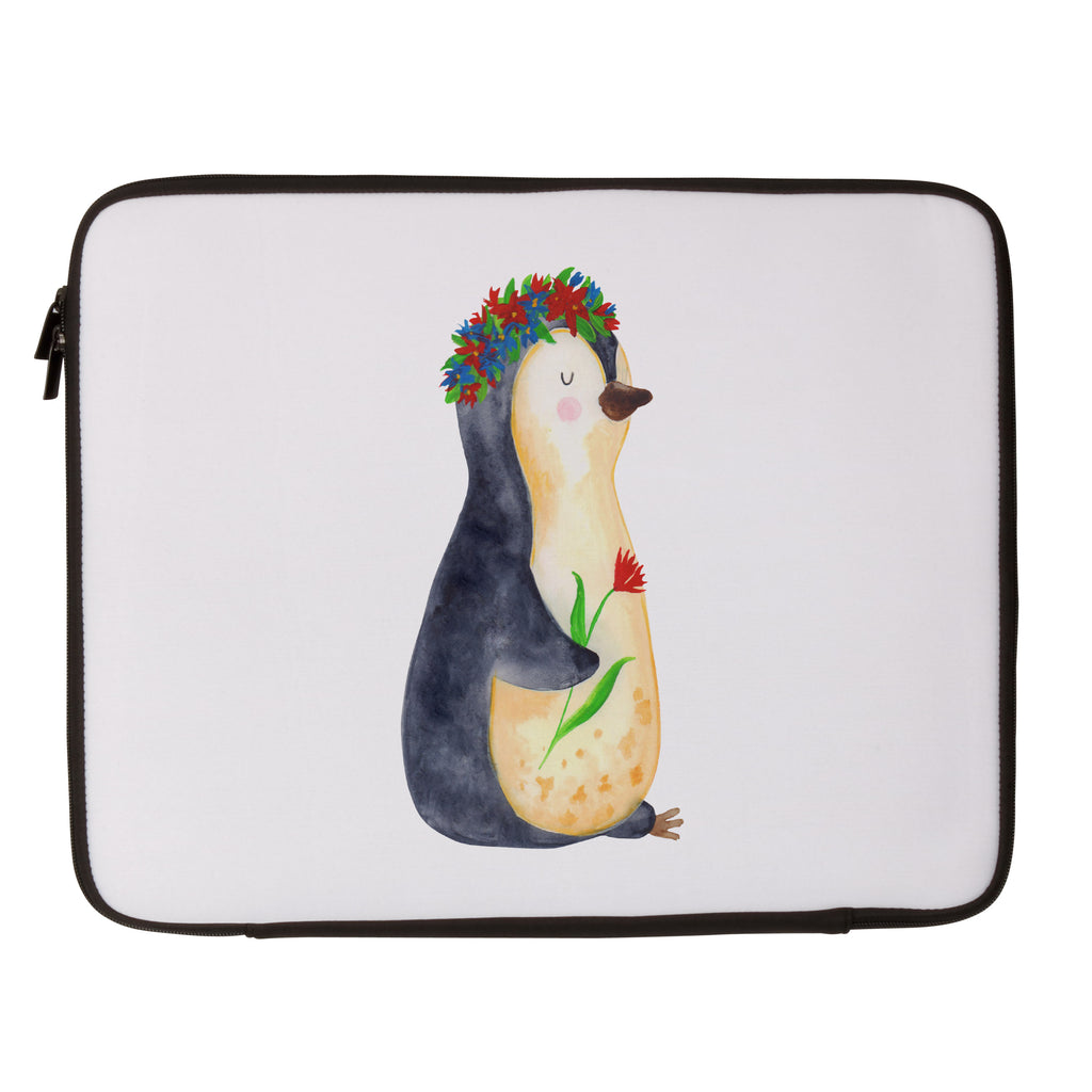 20 x 28 Notebook Tasche  Pinguin Blumenkranz Notebook Tasche, Laptop, Computertasche, Tasche, Pinguin, Pinguine, Blumenkranz, Universum, Leben, Wünsche, Ziele, Lebensziele, Motivation, Lebenslust, Liebeskummer, Geschenkidee