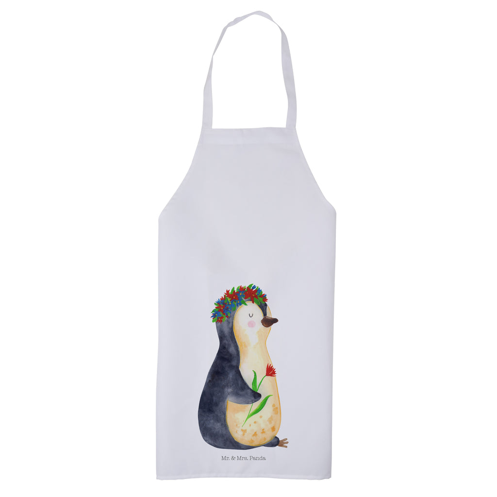 Kochschürze Pinguin Blumenkranz Schürze, Backschürze, Küchenschürze, Grillschürze, Latzschürze, Pinguin, Pinguine, Blumenkranz, Universum, Leben, Wünsche, Ziele, Lebensziele, Motivation, Lebenslust, Liebeskummer, Geschenkidee
