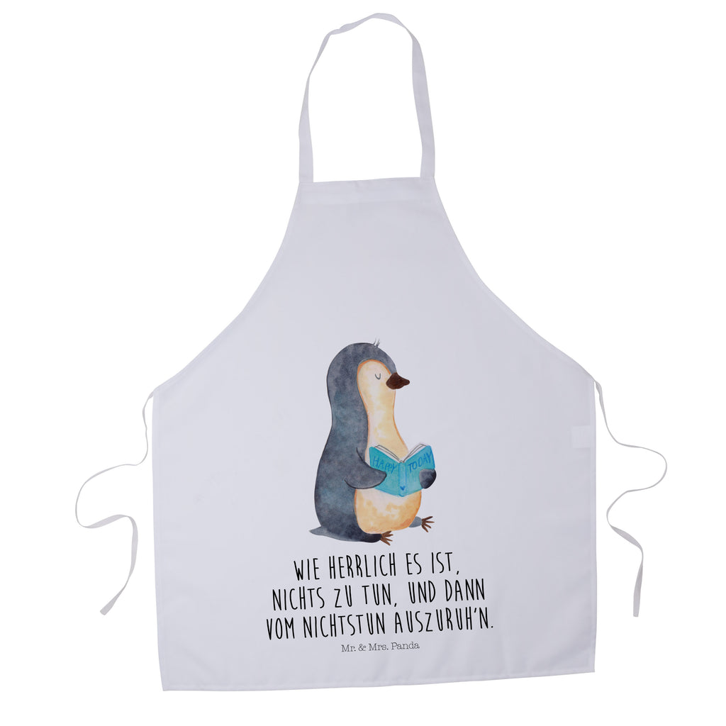Kochschürze Pinguin Buch Schürze, Backschürze, Küchenschürze, Grillschürze, Latzschürze, Pinguin, Pinguine, Buch, Lesen, Bücherwurm, Nichtstun, Faulenzen, Ferien, Urlaub, Freizeit