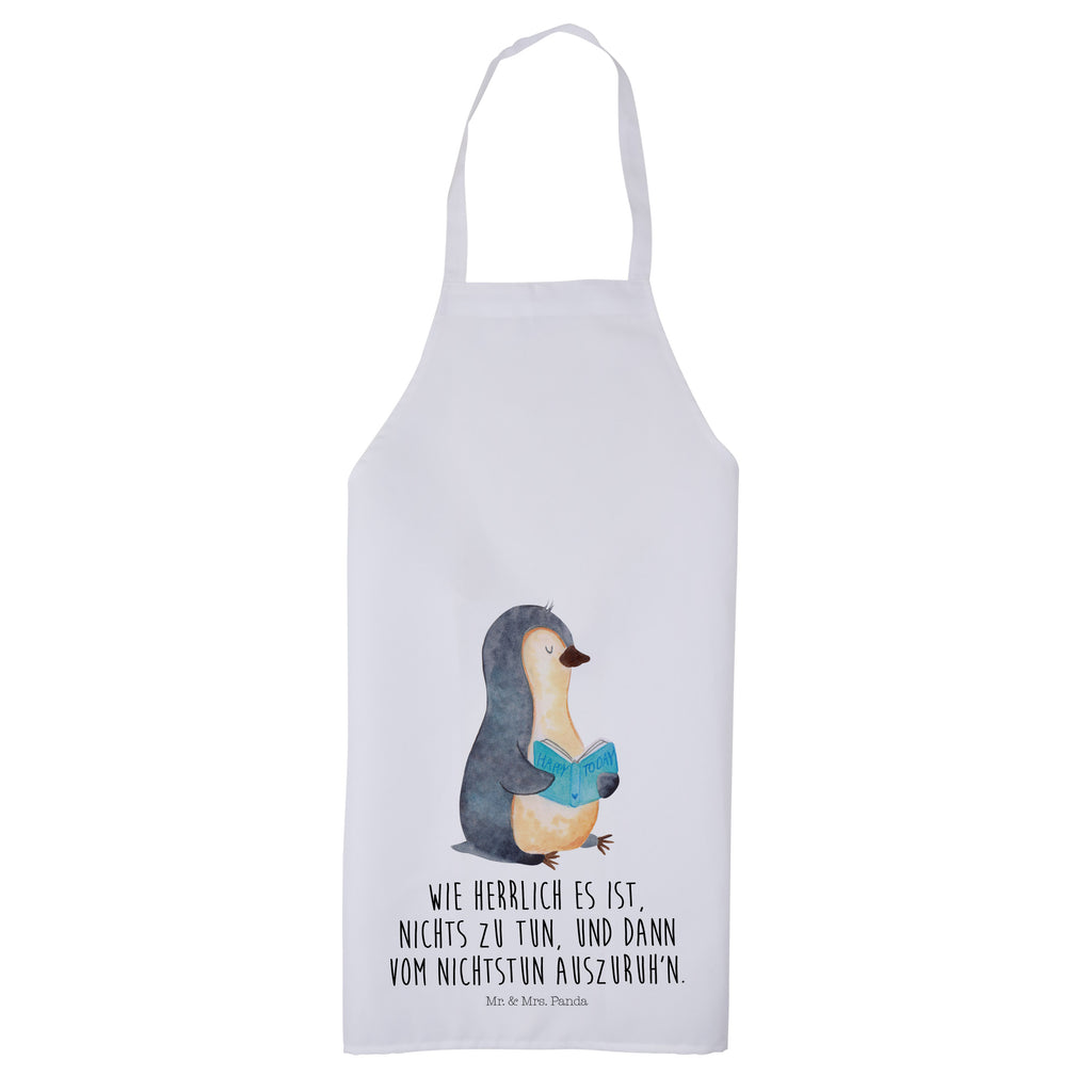 Kochschürze Pinguin Buch Schürze, Backschürze, Küchenschürze, Grillschürze, Latzschürze, Pinguin, Pinguine, Buch, Lesen, Bücherwurm, Nichtstun, Faulenzen, Ferien, Urlaub, Freizeit