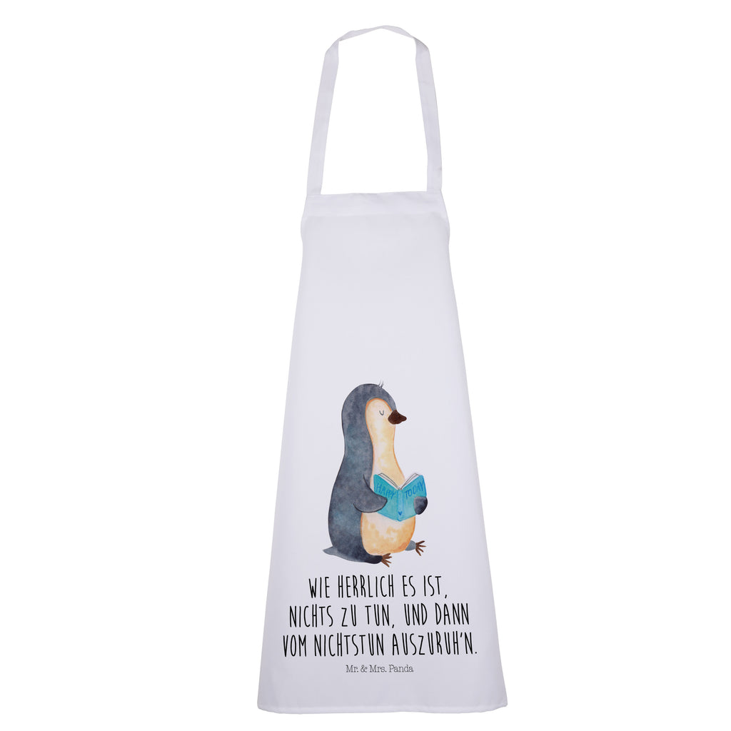 Kochschürze Pinguin Buch Schürze, Backschürze, Küchenschürze, Grillschürze, Latzschürze, Pinguin, Pinguine, Buch, Lesen, Bücherwurm, Nichtstun, Faulenzen, Ferien, Urlaub, Freizeit