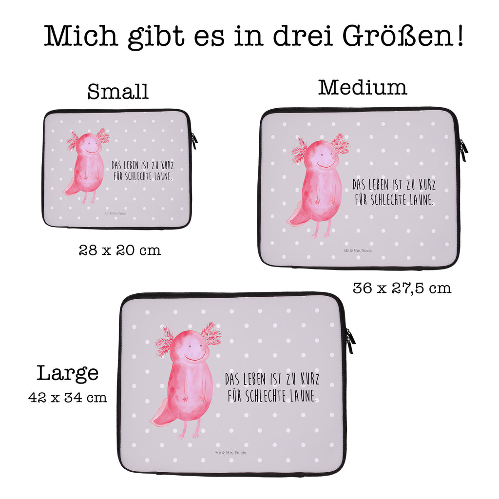 20 x 28 Notebook Tasche  Axolotl glücklich