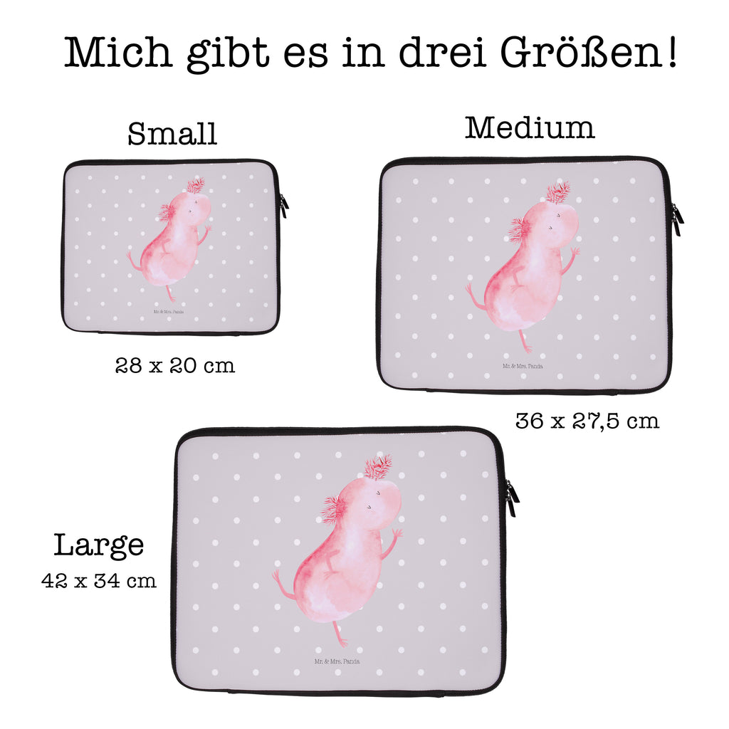 20 x 28 Notebook Tasche  Axolotl tanzt Notebook Tasche, Laptop, Computertasche, Tasche, Axolotl, Molch, Axolot, Schwanzlurch, Lurch, Lurche, Dachschaden, Sterne, verrückt, Freundin, beste Freundin