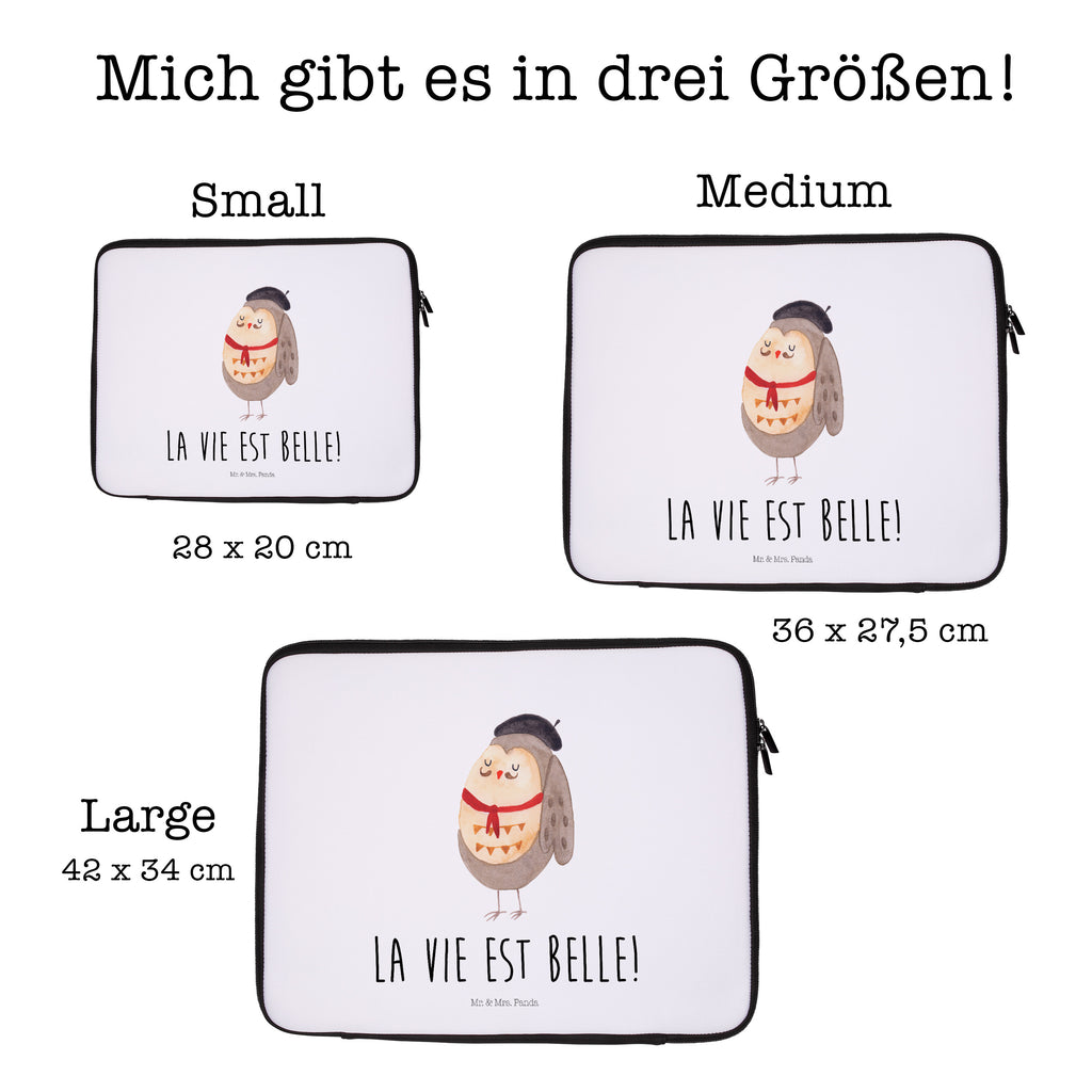 20 x 28 Notebook Tasche  Eule Französisch Notebook Tasche, Laptop, Computertasche, Tasche, Eule, Eulen, Eule Deko, Owl, hibou, La vie est belle, das Leben ist schön, Spruch schön, Spruch Französisch, Frankreich