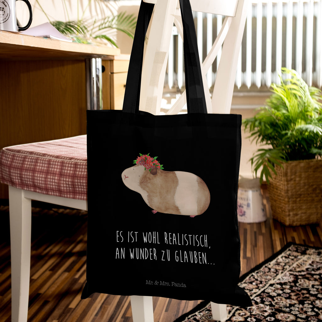 Tragetasche Meerschweinchen weise Beuteltasche, Beutel, Einkaufstasche, Jutebeutel, Stoffbeutel, Tiermotive, Gute Laune, lustige Sprüche, Tiere, Meerschweinchen, Meerie, Meeries, Wunder, Blumenkind, Realität, Spruch, Weisheit, Motivation, Wunderland