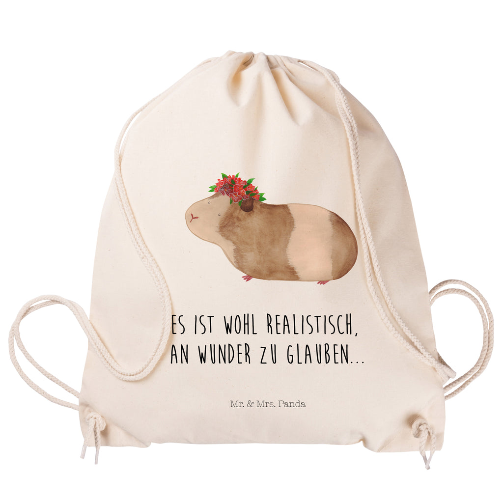 Sportbeutel Meerschweinchen weise Turnbeutel, Beutel, Sporttasche, Tasche, Stoffbeutel, Tiermotive, Gute Laune, lustige Sprüche, Tiere, Meerschweinchen, Meerie, Meeries, Wunder, Blumenkind, Realität, Spruch, Weisheit, Motivation, Wunderland