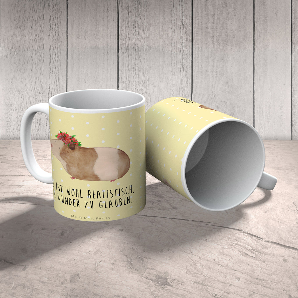 Tasse Meerschweinchen weise Meerschweinchen, Meerie, Meeries, Wunder, Blumenkind, Realität, Spruch, Weisheit, Motivation, Wunderland Becher, Kaffeetasse, Kaffeebecher, Tee, Frühstück, Büro  süße Tiermotive, gute Laune, lustige Sprüche, Tiere