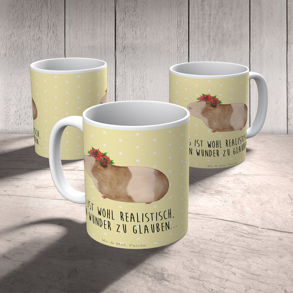 Tasse Meerschweinchen weise Meerschweinchen, Meerie, Meeries, Wunder, Blumenkind, Realität, Spruch, Weisheit, Motivation, Wunderland Becher, Kaffeetasse, Kaffeebecher, Tee, Frühstück, Büro  süße Tiermotive, gute Laune, lustige Sprüche, Tiere
