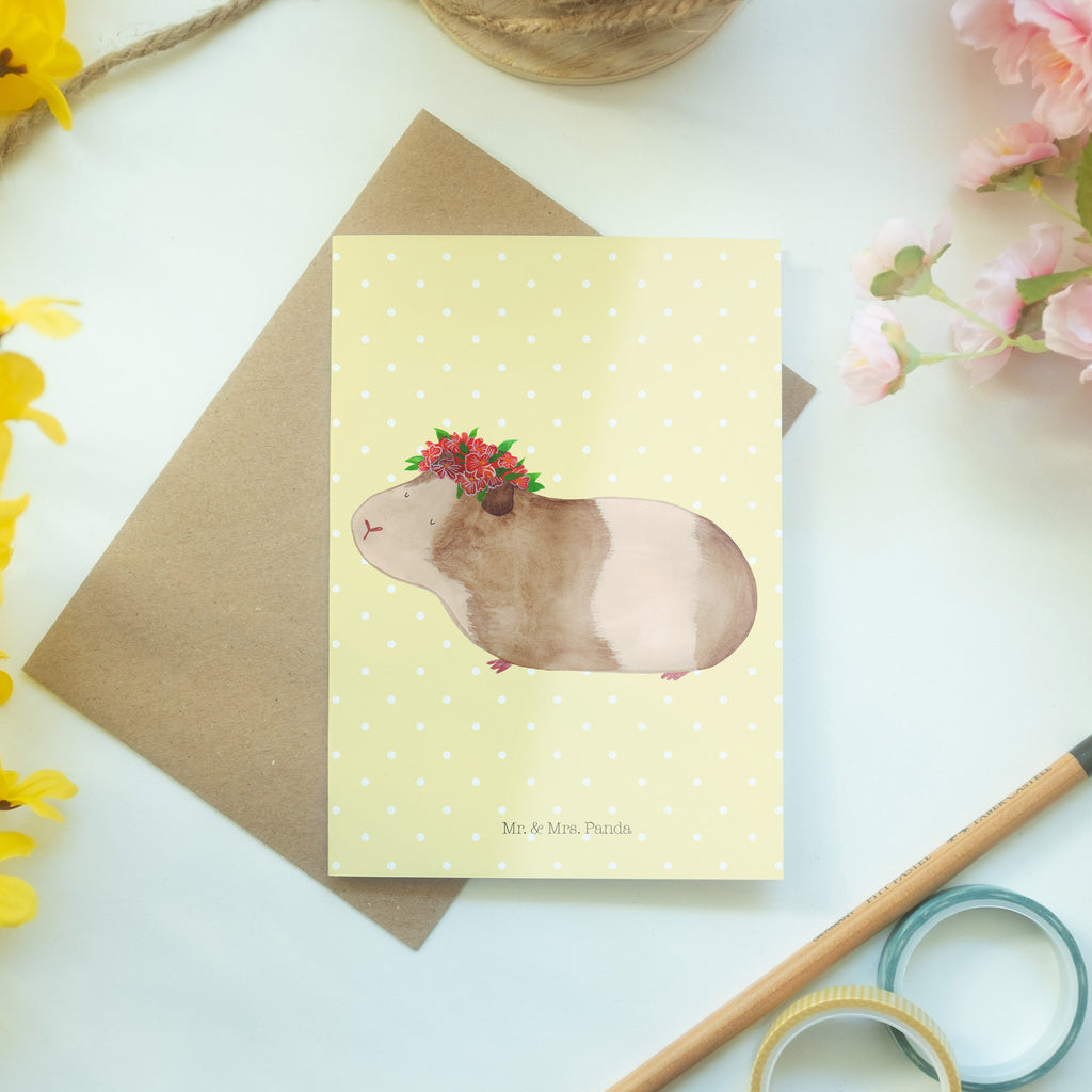 Grußkarte Meerschweinchen weise Klappkarte, Einladungskarte, Glückwunschkarte, Hochzeitskarte, Geburtstagskarte, Karte, Tiermotive, Gute Laune, lustige Sprüche, Tiere, Meerschweinchen, Meerie, Meeries, Wunder, Blumenkind, Realität, Spruch, Weisheit, Motivation, Wunderland