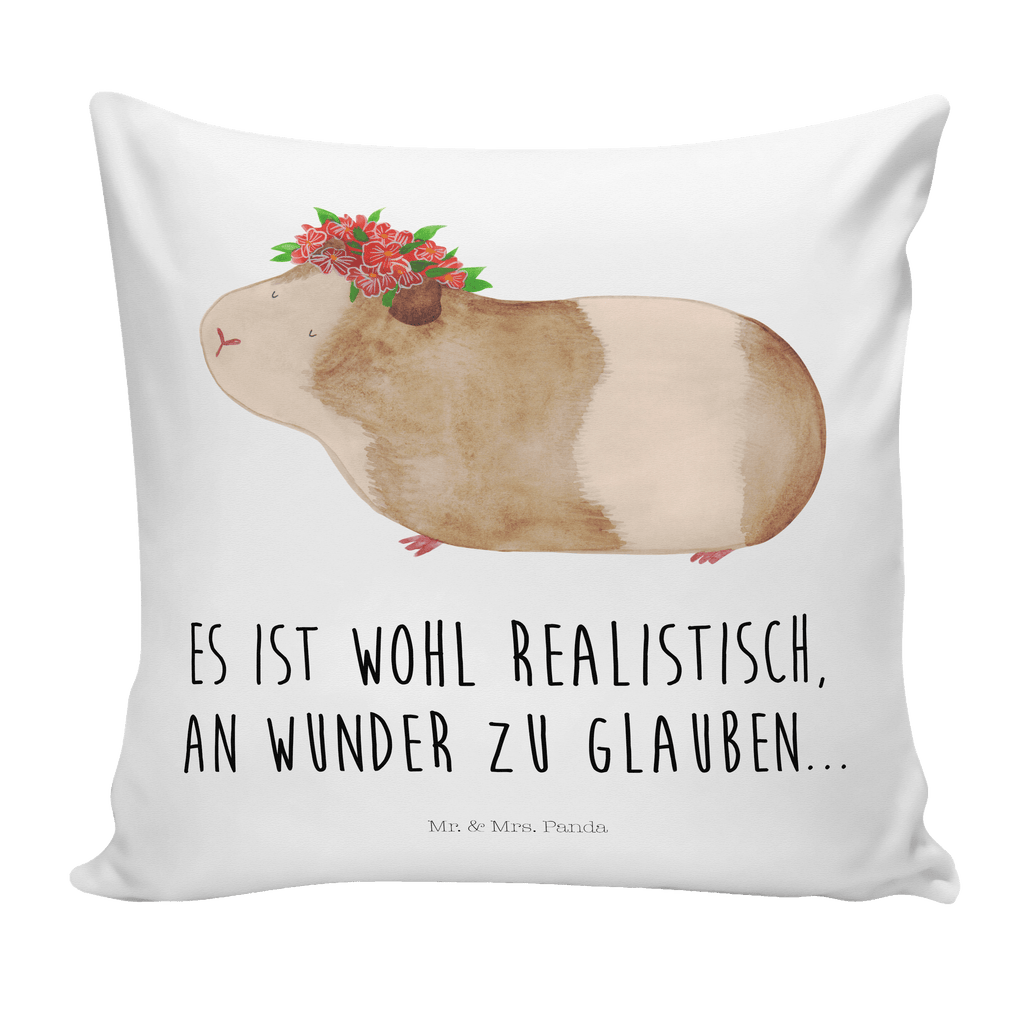 40x40 Kissen Meerschweinchen weise Kissenhülle, Kopfkissen, Sofakissen, Dekokissen, Motivkissen, Tiermotive, Gute Laune, lustige Sprüche, Tiere, Meerschweinchen, Meerie, Meeries, Wunder, Blumenkind, Realität, Spruch, Weisheit, Motivation, Wunderland