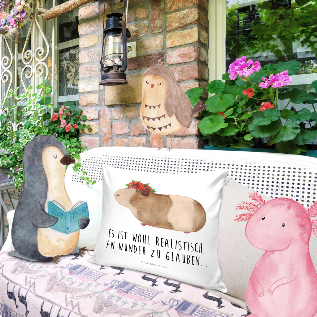 40x40 Kissen Meerschweinchen weise Kissenhülle, Kopfkissen, Sofakissen, Dekokissen, Motivkissen, Tiermotive, Gute Laune, lustige Sprüche, Tiere, Meerschweinchen, Meerie, Meeries, Wunder, Blumenkind, Realität, Spruch, Weisheit, Motivation, Wunderland