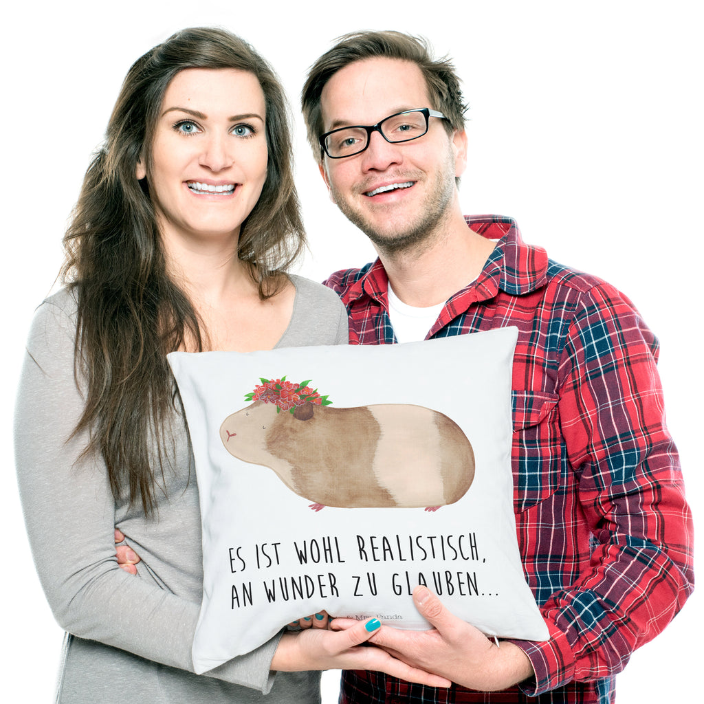 40x40 Kissen Meerschweinchen weise Kissenhülle, Kopfkissen, Sofakissen, Dekokissen, Motivkissen, Tiermotive, Gute Laune, lustige Sprüche, Tiere, Meerschweinchen, Meerie, Meeries, Wunder, Blumenkind, Realität, Spruch, Weisheit, Motivation, Wunderland