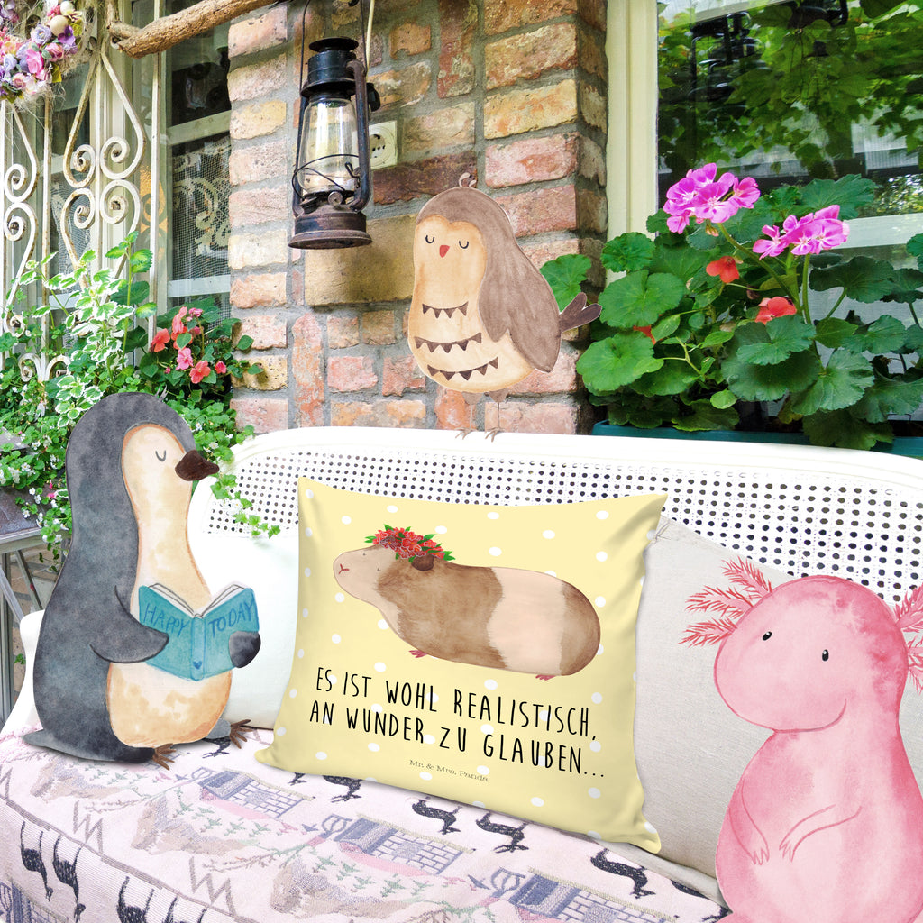 40x40 Kissen Meerschweinchen weise Kissenhülle, Kopfkissen, Sofakissen, Dekokissen, Motivkissen, Tiermotive, Gute Laune, lustige Sprüche, Tiere, Meerschweinchen, Meerie, Meeries, Wunder, Blumenkind, Realität, Spruch, Weisheit, Motivation, Wunderland