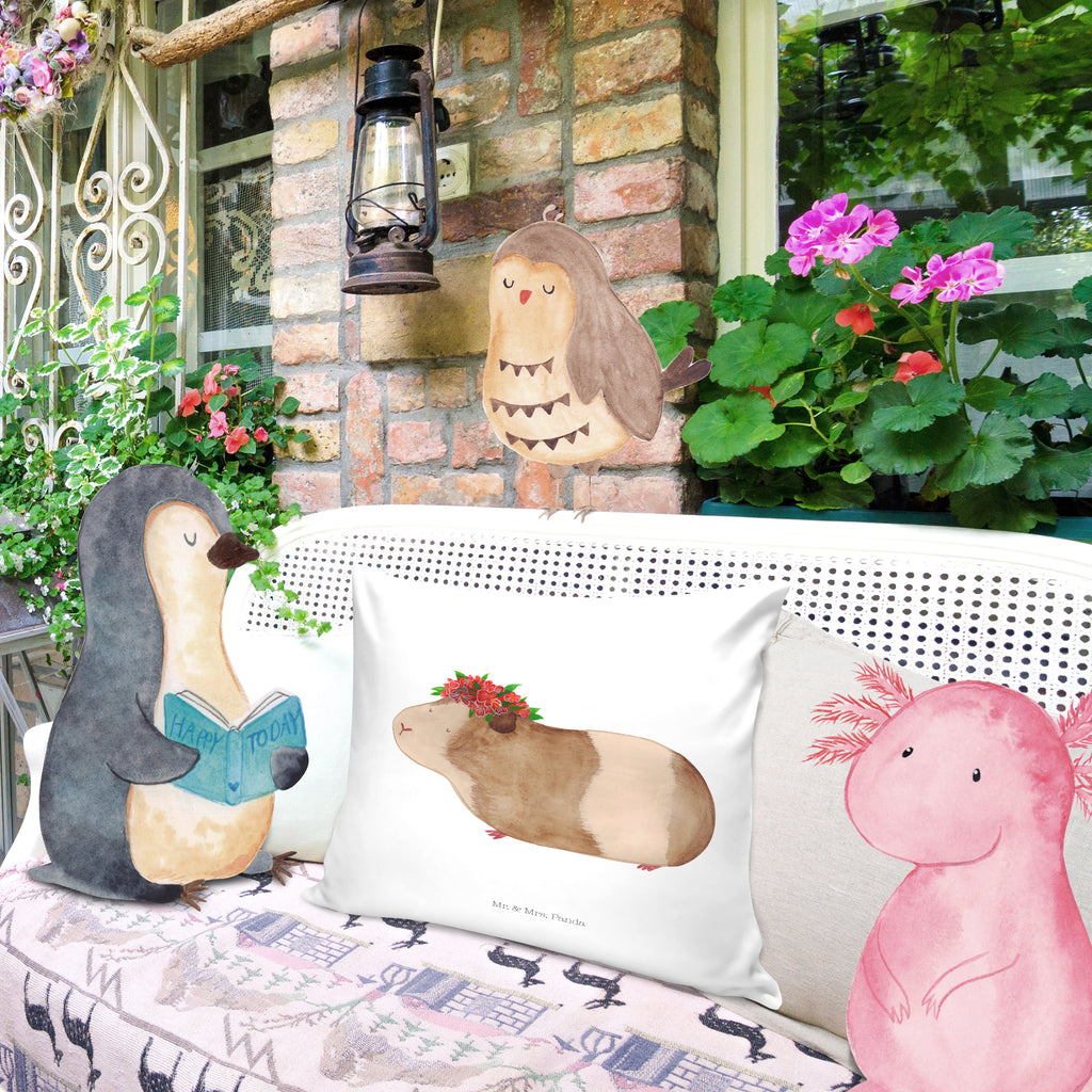 40x40 Kissen Meerschweinchen weise Kissenhülle, Kopfkissen, Sofakissen, Dekokissen, Motivkissen, Tiermotive, Gute Laune, lustige Sprüche, Tiere, Meerschweinchen, Meerie, Meeries, Wunder, Blumenkind, Realität, Spruch, Weisheit, Motivation, Wunderland
