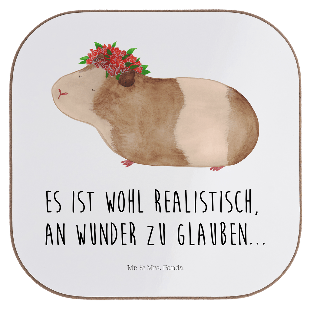 Quadratische Untersetzer Meerschweinchen weise Bierdeckel, Glasuntersetzer, Untersetzer Gläser, Getränkeuntersetzer, Tiermotive, Gute Laune, lustige Sprüche, Tiere, Meerschweinchen, Meerie, Meeries, Wunder, Blumenkind, Realität, Spruch, Weisheit, Motivation, Wunderland