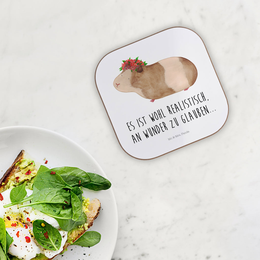 Quadratische Untersetzer Meerschweinchen weise Bierdeckel, Glasuntersetzer, Untersetzer Gläser, Getränkeuntersetzer, Tiermotive, Gute Laune, lustige Sprüche, Tiere, Meerschweinchen, Meerie, Meeries, Wunder, Blumenkind, Realität, Spruch, Weisheit, Motivation, Wunderland