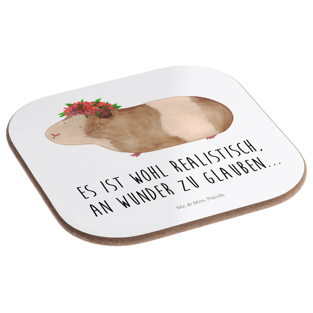 Quadratische Untersetzer Meerschweinchen weise Bierdeckel, Glasuntersetzer, Untersetzer Gläser, Getränkeuntersetzer, Tiermotive, Gute Laune, lustige Sprüche, Tiere, Meerschweinchen, Meerie, Meeries, Wunder, Blumenkind, Realität, Spruch, Weisheit, Motivation, Wunderland