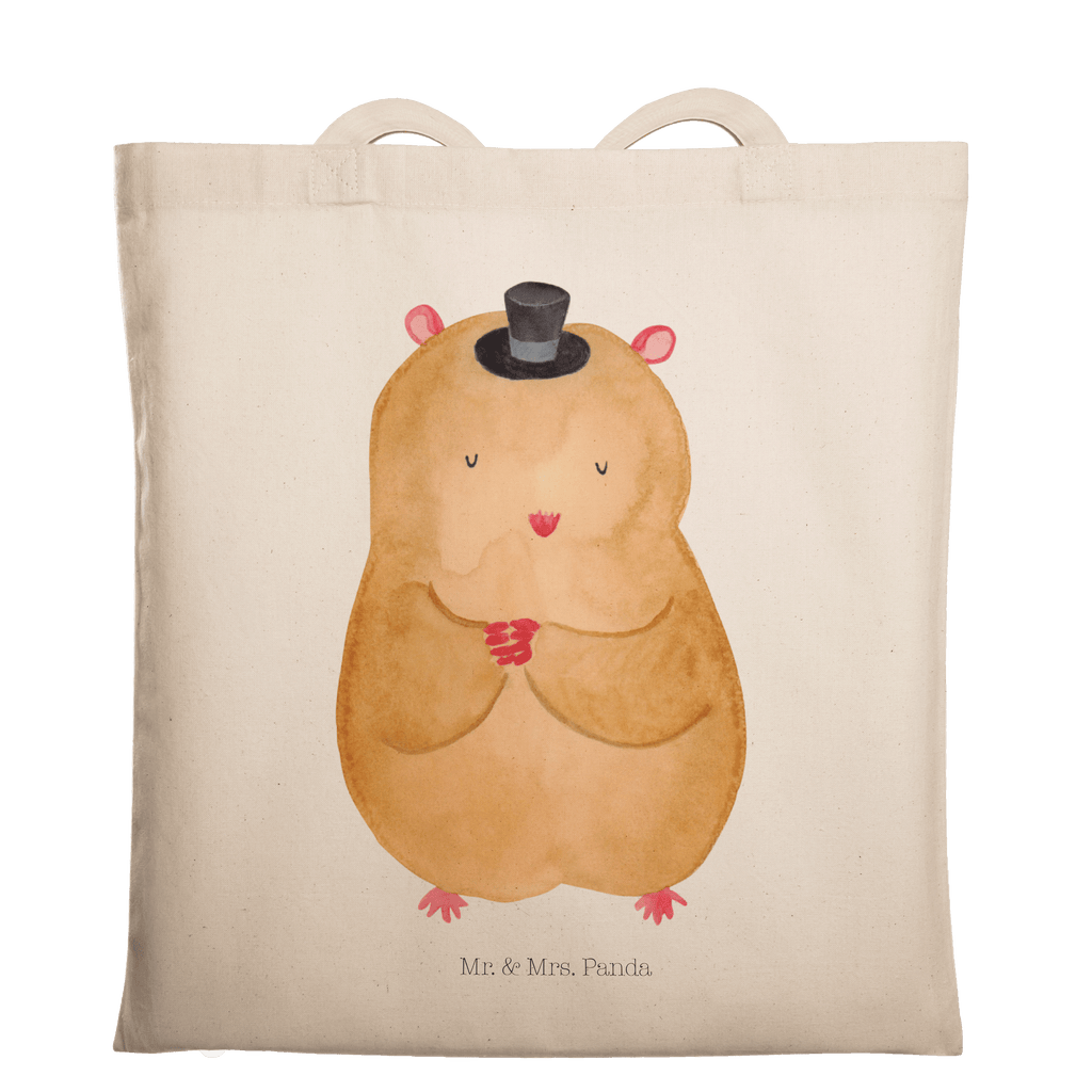 Tragetasche Hamster mit Hut Beuteltasche, Beutel, Einkaufstasche, Jutebeutel, Stoffbeutel, Tiermotive, Gute Laune, lustige Sprüche, Tiere, Hamster, Hut, Magier, Zylinder, Zwerghamster, Zauberer, Houdini