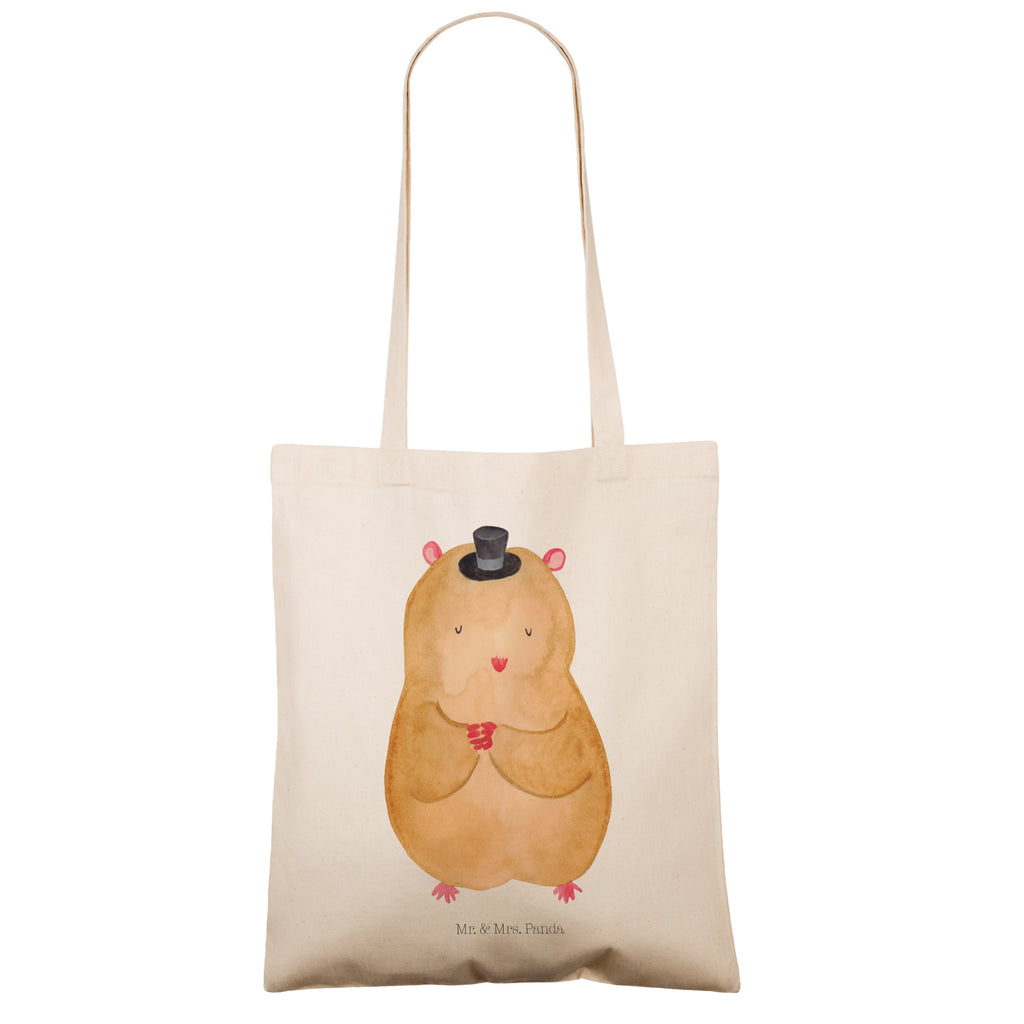 Tragetasche Hamster mit Hut Beuteltasche, Beutel, Einkaufstasche, Jutebeutel, Stoffbeutel, Tiermotive, Gute Laune, lustige Sprüche, Tiere, Hamster, Hut, Magier, Zylinder, Zwerghamster, Zauberer, Houdini