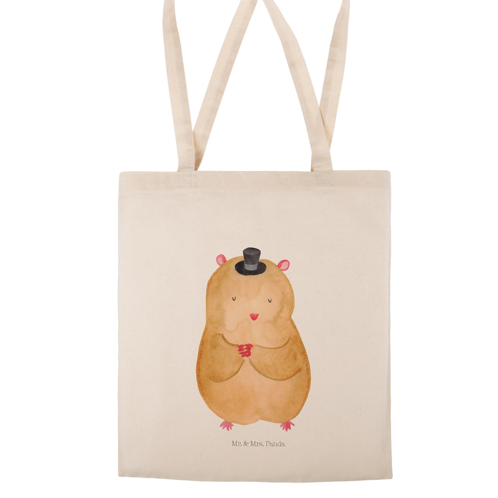 Tragetasche Hamster mit Hut Beuteltasche, Beutel, Einkaufstasche, Jutebeutel, Stoffbeutel, Tiermotive, Gute Laune, lustige Sprüche, Tiere, Hamster, Hut, Magier, Zylinder, Zwerghamster, Zauberer, Houdini